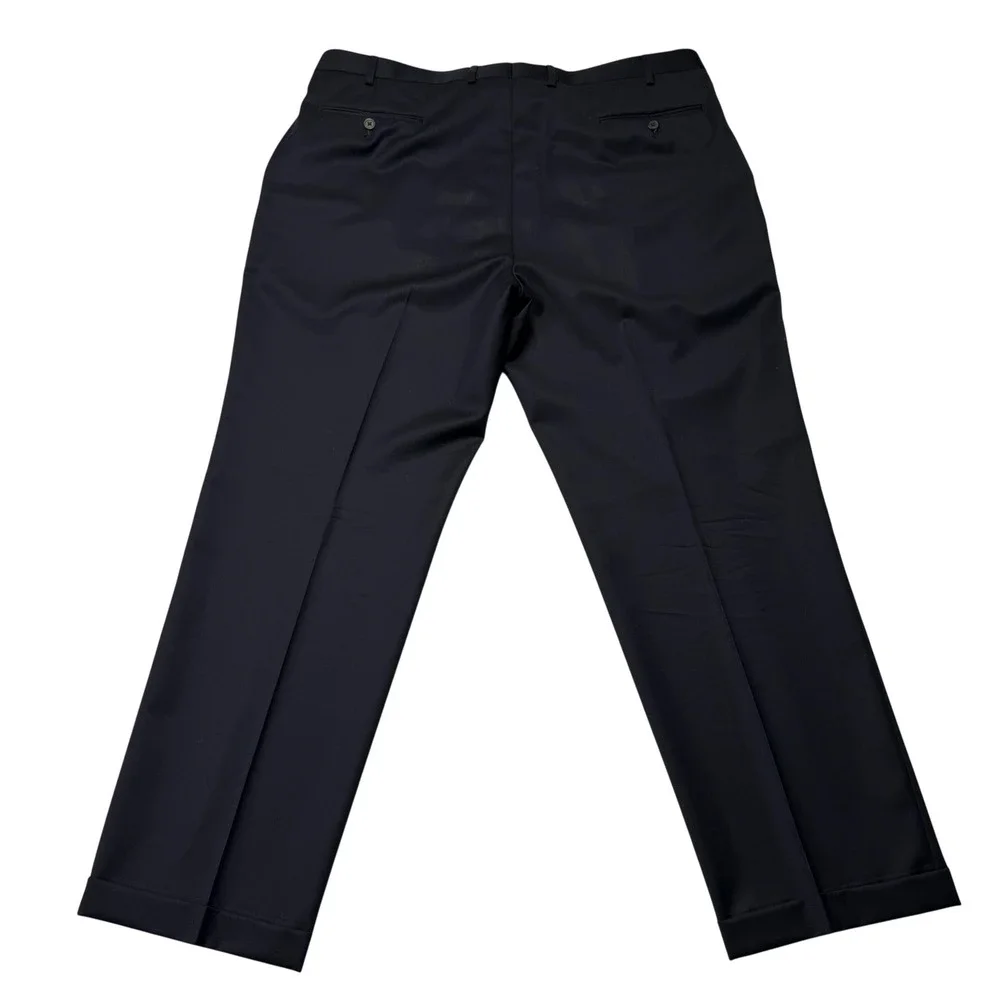 Lauren Ralph Lauren Mens 3-Piece Wool Suit Navy Blue Jacket 46L Pants 40x31 Vest